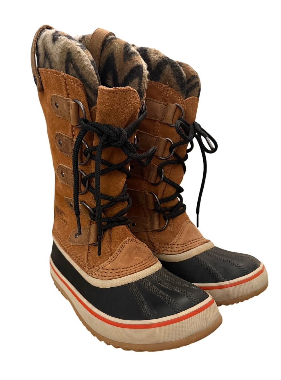 Sorel Joan of Arctic Knit II Waterproof Winter Snow Boots Elk Brown Women 6 NWOB